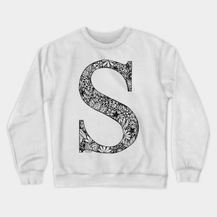 Floral Letter Capital S I Crewneck Sweatshirt